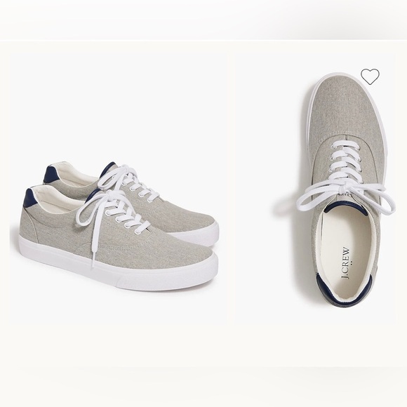 J. Crew Other - J Crew Casual Comfort Low Grey Canvas Lace Up Sneakers Size 9